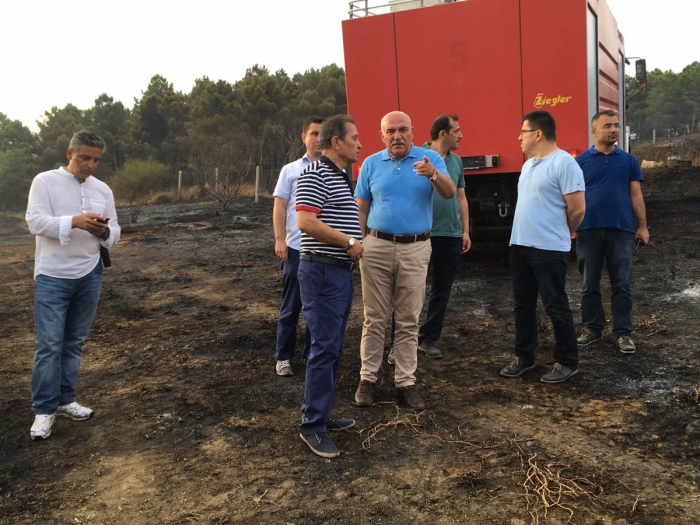 VALİ HASAN İPEK ORMAN YANGININ ÇIKTIĞI BÖLGEDE
