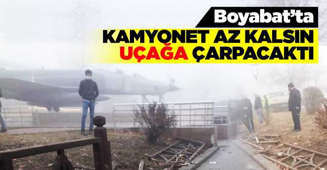 Kamyon nerdeyse uçağa çarpacaktı